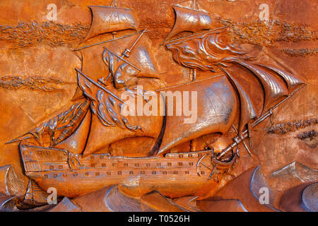 Die Schlacht von Trafalgar Skulptur. Santander. Kantabrien, Spanien. Europa Stockfoto