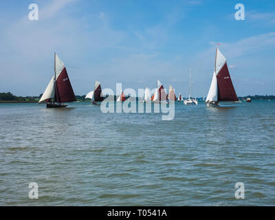 Vintage Gaff Fräser Racing auf dem River Orwell. Stockfoto