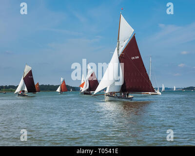 Vintage Gaff Fräser Racing auf dem River Orwell. Stockfoto