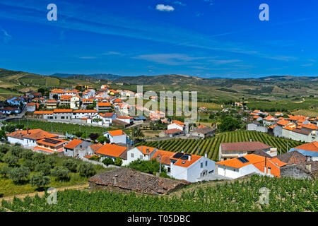 Die Stadt Horta do Douro im Hafen Weinregion Alto Douro, Vila Nova de Foz Coa, Region Douro, Portugal Stockfoto