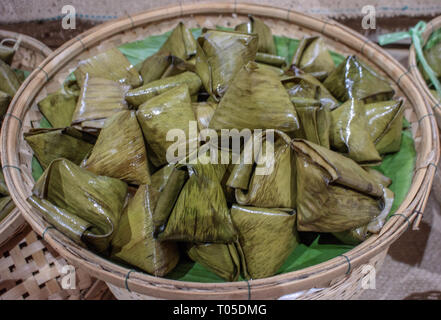 Kokosnuss Pudding Quadrate (thailändische Küche) Stockfoto