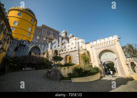Sintra Schloss und Park, Lisboa, Februar 2019 Stockfoto