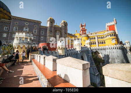 Sintra Schloss und Park, Lisboa, Februar 2019 Stockfoto
