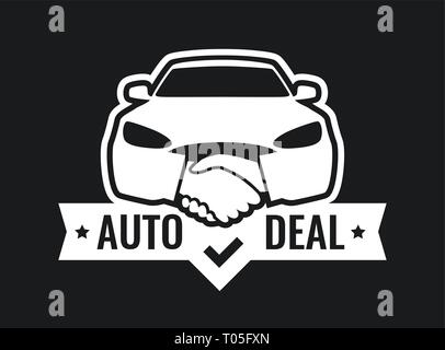 Auto - Logo für Autohaus isoliert auf schwarze Farbe Stock Vektor
