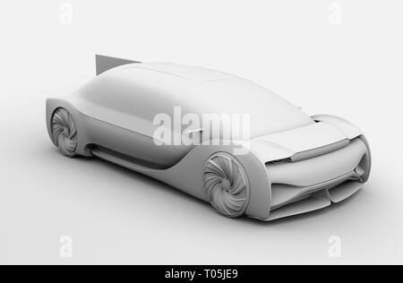 Ton Rendering von selbst fahren Elektroauto an der Außenseite. 3D-Bild. Stockfoto