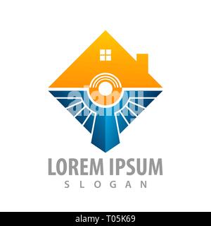 Kreative square house Konzept Design. Symbol grafische Vorlage element Stock Vektor