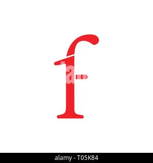 Nummer eins f einfaches Logo Vektor Stock Vektor
