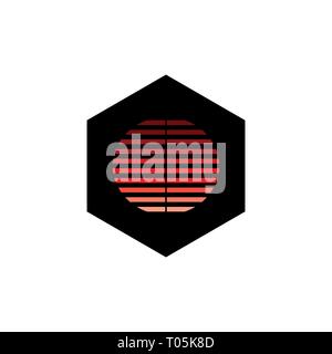 Sonnenuntergang silhouette einfaches Logo Vektor Stock Vektor