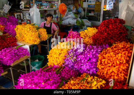 Markt der eisschollen in Bangkok, Thailand. Ort, wo viele Leute, Touristen und Einheimischen, zu Besuch kommen und Teilen Stockfoto