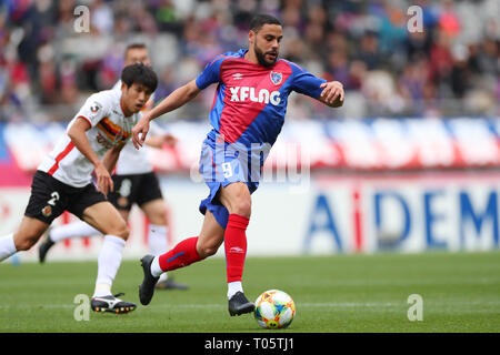 Tokio, Japan. 17 Mär, 2019. Diego Oliveira (FC Tokyo), 17. MÄRZ 2019 - Fußball: 2019 J 1 League Spiel zwischen dem FC Tokyo 1-0 Nagoya Grampus in Tokio, Japan. Credit: YUTAKA/LBA SPORT/Alamy leben Nachrichten Stockfoto