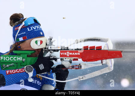 Östersund, Schweden. 17 Mär, 2019. IBU Biathlon Weltmeisterschaften, Tag 9, Massenstart der Frauen; Dorothea Wierer (ITA) Credit: Aktion plus Sport/Alamy leben Nachrichten Stockfoto