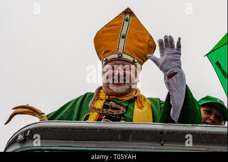 Birmingham, Großbritannien. März 2019, 17th. Die Birmingham St. Patrick's Day Parade fand heute vor 90.000 Menschen inmitten von Sonne und schweren Hagel Duschen statt. Quelle: AG News/Alamy Live News. Stockfoto