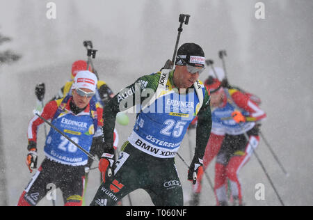 Östersund, Schweden. 17 Mär, 2019. 17. März 2019, Schweden, Östersund: Biathlon: Weltmeisterschaft, massenstart 15 km, Männer. Philipp Nawrath aus Deutschland in Aktion. Foto: Sven Hoppe/dpa Quelle: dpa Picture alliance/Alamy leben Nachrichten Stockfoto