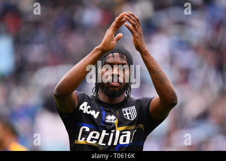 Rom, Italien. 17 Mär, 2019. Foto Alfredo Falcone - LaPresse 17/03/2019 Roma (Italia) Sport - CalcioLazio ParmaCampionato di Calcio Serie A Tim 2018 2019 - Stadio Olimpico di RomaNella Foto: gervinhoPhoto Alfredo Falcone - LaPresse 17/03/2019 Rom (Italien) Sport ParmaItalian SoccerLazio-Fußball-Liga einen Tim 2018 2019 - Olympiastadion von RomaIn der Pic: gervinho Credit: LaPresse/Alamy leben Nachrichten Stockfoto