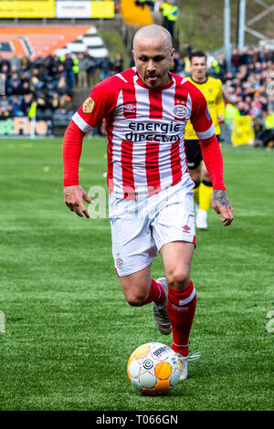 VENLO, Niederlande, 17-03-2019, Fußball, VVV Stadion De Koel, niederländischen Eredivisie, Saison 2018/2019, PSV-player Angelino, während des Spiels VVV-PSV, Endstand: 0-1 Stockfoto