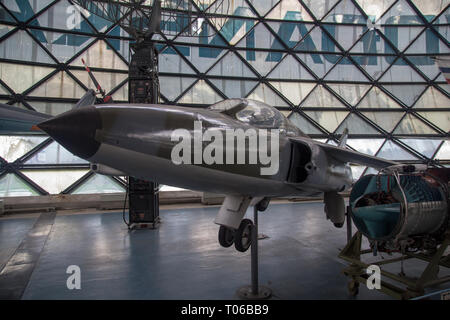 Folland Gnat F. Mk.1 Flugzeuge eine Britische kompakte fegte - Flügel subsonic Kampfflugzeuge in den serbischen Aeronautical Museum in Belgrad angezeigt Stockfoto