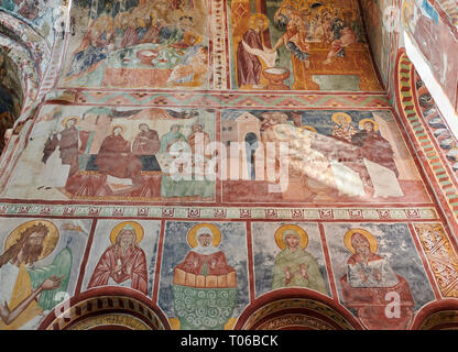 Fotos & Bilder der Byzantinischen Fresken Panels in der Gelati georgisch-orthodoxen Kirche der Heiligen Jungfrau, 1106, Szenen aus dem Leben Jesu ein Stockfoto