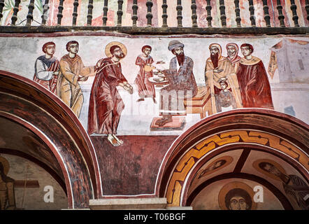 Fotos & Bilder der Byzantinischen Fresken Panels in der Gelati georgisch-orthodoxen Kirche der Heiligen Jungfrau, 1106, zeigt eine Szene aus der Leidenschaft von Chr Stockfoto
