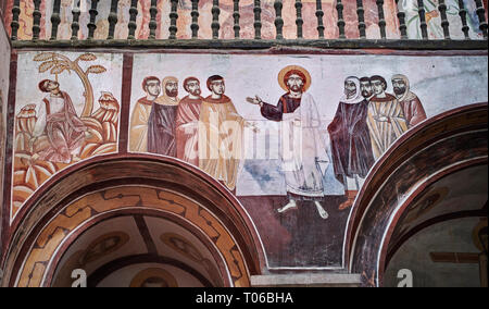 Fotos & Bilder der Byzantinischen Fresken Panels in der Gelati georgisch-orthodoxen Kirche der Heiligen Jungfrau, 1106, Szenen aus der Passion von Chri Stockfoto