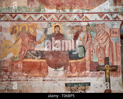 Fotos & Bilder der Byzantinischen Fresken Panels in der Gelati georgisch-orthodoxen Kirche der Heiligen Jungfrau, 1106, zeigt eine Szene aus der Übernahme von Stockfoto