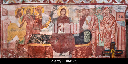 Fotos & Bilder der Byzantinischen Fresken Panels in der Gelati georgisch-orthodoxen Kirche der Heiligen Jungfrau, 1106, zeigt eine Szene aus der Übernahme von Stockfoto