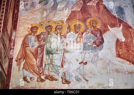 Fotos & Bilder der Byzantinischen Fresken an der Nordwand des Gelati georgisch-orthodoxen Kirche der Heiligen Jungfrau, 1106, Darstellung von Christus, Stockfoto