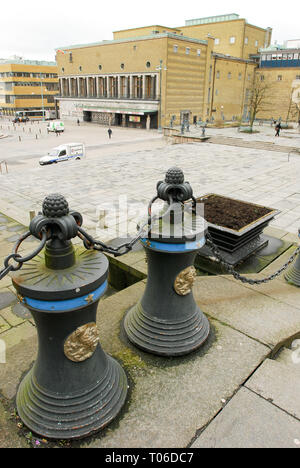 Göteborgs stadsteater (Göteborg City Theater) am Götaplatsen und Göteborgs Konstmuseum (Göteborg Museum der Kunst) in Göteborg, Västra Götaland, Schwedisch Stockfoto