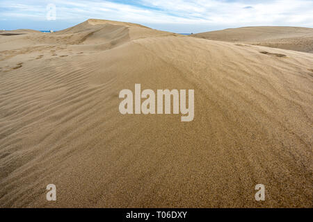 Gran Canaria, Spanien. März 05, 2017. Sanddünen im Naturpark Maspalomas. Auf dem Gebiet der Gemeinde von San Bartolomé de Tirajana entfernt Stockfoto