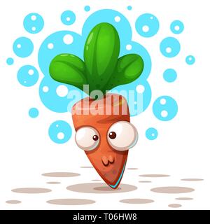 Niedlich, ctazy Karotte - Cartoon Illustration Stock Vektor
