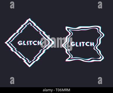 Glitch square Banner Stock Vektor