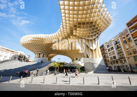 Erstaunlich Metropol Parasol an der Plaza de la Encarnacion in Sevilla, Spanien Stockfoto