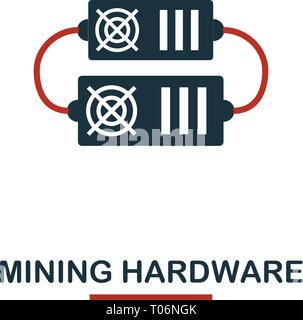 Bergbau auf das Symbol Hardware. Kreative zwei Farben Design von crypto Währung icons Collection. Einfache Piktogramm Bergbau hardware Symbol für Web Design, Apps, so Stock Vektor