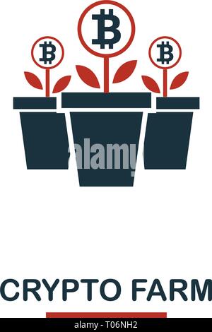 Crypto Farm Symbol. Kreative zwei Farben Design von crypto Währung icons Collection. Einfache Piktogramm crypto farm Symbol für Web Design, Anwendungen, Software, Stock Vektor