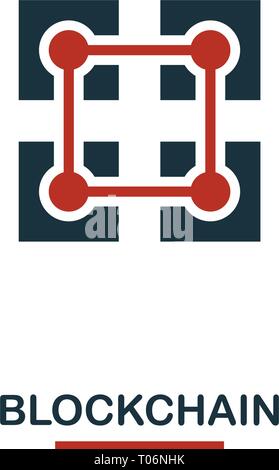 Blockchain Symbol. Kreative zwei Farben Design von crypto Währung icons Collection. Einfache Piktogramm blockchain Symbol für Web Design, Anwendungen, Software, Pr Stock Vektor