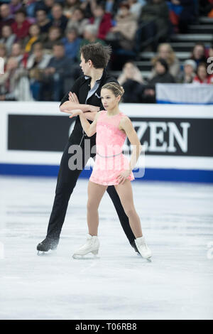 Darja Pavliuchenko und Denis Khodykin aus Russland während der Europameisterschaft 2019 Stockfoto