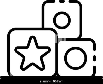 Cube Spielzeug Symbol, outline Style Stock Vektor