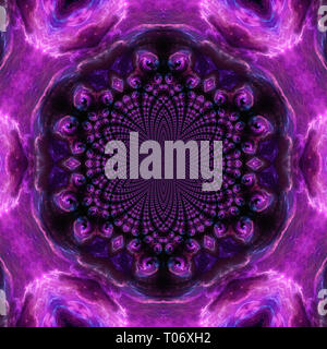 Lila Grafik aquarell Art. Cosmic fantasy Hintergrund. Fraktale Muster im Weltraum Farben. Digitale Malerei Abstraktion in hoher Auflösung. Lager Stockfoto