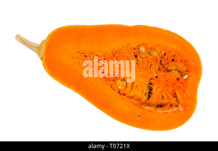 Frische Orange halbieren Cucurbita moschata. Studio Foto Stockfoto