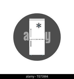Vector Illustration, flache Bauform. Gefrierschrank Kühlschrank Symbol Stock Vektor