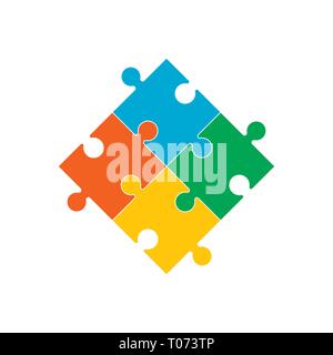 Einfaches puzzle Symbol. Vector Illustration, flache Bauform. Stock Vektor