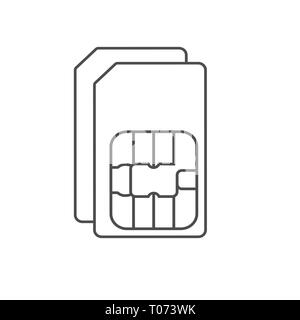 Dual SIM Card, Dual-SIM-Symbol. Vector Illustration, flache Bauform. Stock Vektor