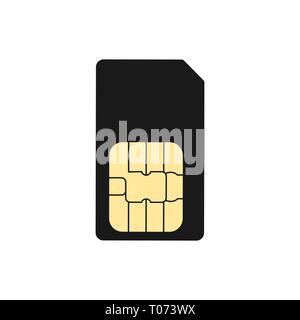 SIM-Karte-Symbol. Vector Illustration, flache Bauform. Stock Vektor