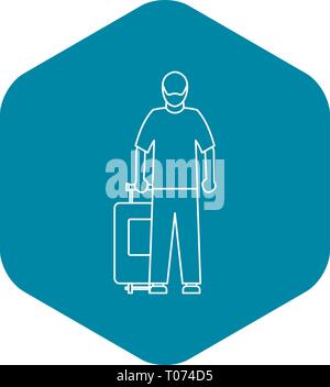 Arabische Mann Symbol, Umriss-Stil Stock Vektor