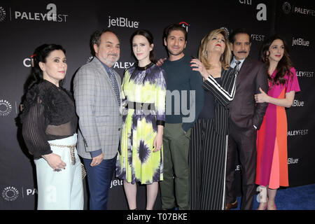 Los Angeles, CA, USA. 15 Mär, 2019. LOS ANGELES - Mar 15: Alex Borstein, Kevin Pollak, Rachel Brosnahan, Michael Zegen, Caroline Aaron, Tony Shalhoub, Marin Hinkle an der PaleyFest -'' Die wunderbare Frau Maisel'' im Dolby Theatre am 15. März 2019 in Los Angeles, CA Credit: Kay Blake/ZUMA Draht/Alamy leben Nachrichten Stockfoto