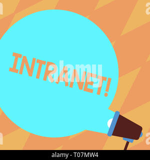 Text Zeichen angezeigt Intranet. Business Foto privaten Netzwerk eines Unternehmens miteinander Verknüpft lokale Netze leer Rund Farbe Sprechblase Com präsentiert Stockfoto
