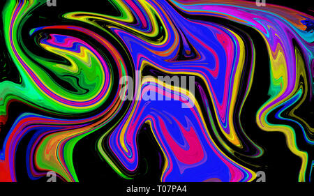 Zusammenfassung Hintergrund mit psychedelischen malerei Kunst in lebendigen Farben. Marbleized helle Wirkung mit flüssigen Farben, Hintergrund für Tapeten. Stockfoto