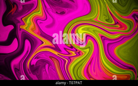 Zusammenfassung Hintergrund mit psychedelischen malerei Kunst in lebendigen Farben. Marbleized helle Wirkung mit flüssigen Farben für Tapeten. Stockfoto
