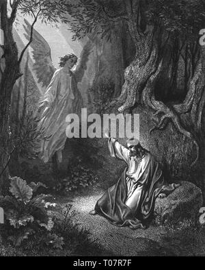 Religion, Christentum, Jesus Christus, Passion, Jesus auf dem Ölberg, holzstich von Gustave Dore (1832-1883), Touren, 1866, Artist's Urheberrecht nicht geklärt zu werden. Stockfoto