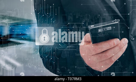 Cyber Security Datenschutz Business Technology Datenschutz Konzept. Stockfoto