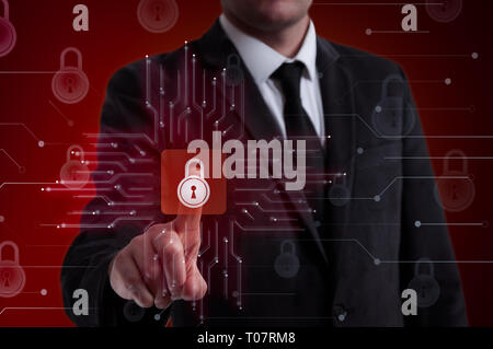 Cyber Security Datenschutz Business Technology Datenschutz Konzept. Stockfoto